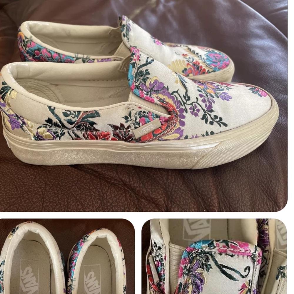 Vans Slip On Sneakers Embroidered Women Size 6